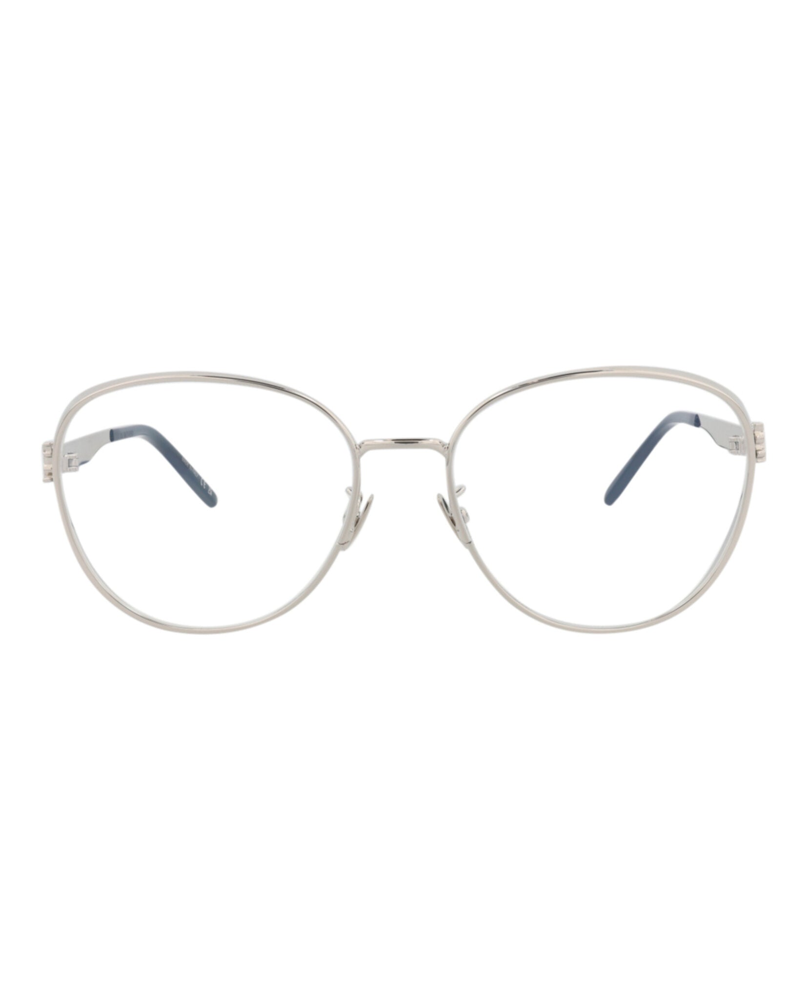 Saint Laurent Saint Laurent Womens Round/Oval Silver Silver Transparent Fashion Designer Eyewear