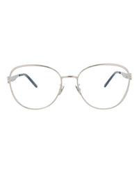 Saint Laurent Saint Laurent Womens Round/Oval Silver Silver Transparent Fashion Designer Eyewear
