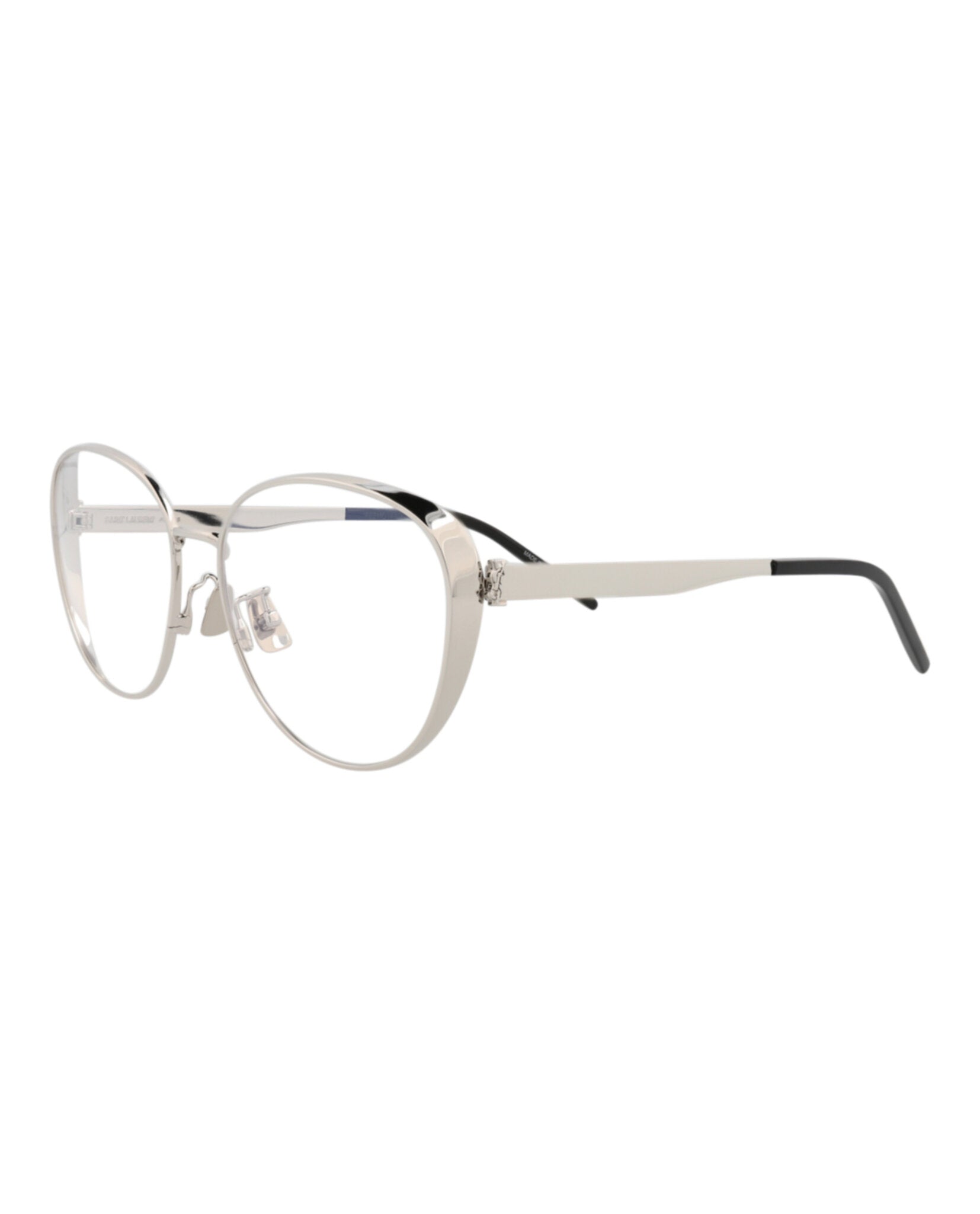 Saint Laurent Saint Laurent Womens Round/Oval Silver Silver Transparent Fashion Designer Eyewear