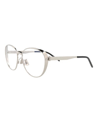 Saint Laurent Saint Laurent Womens Round/Oval Silver Silver Transparent Fashion Designer Eyewear