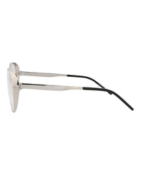 Saint Laurent Saint Laurent Womens Round/Oval Silver Silver Transparent Fashion Designer Eyewear