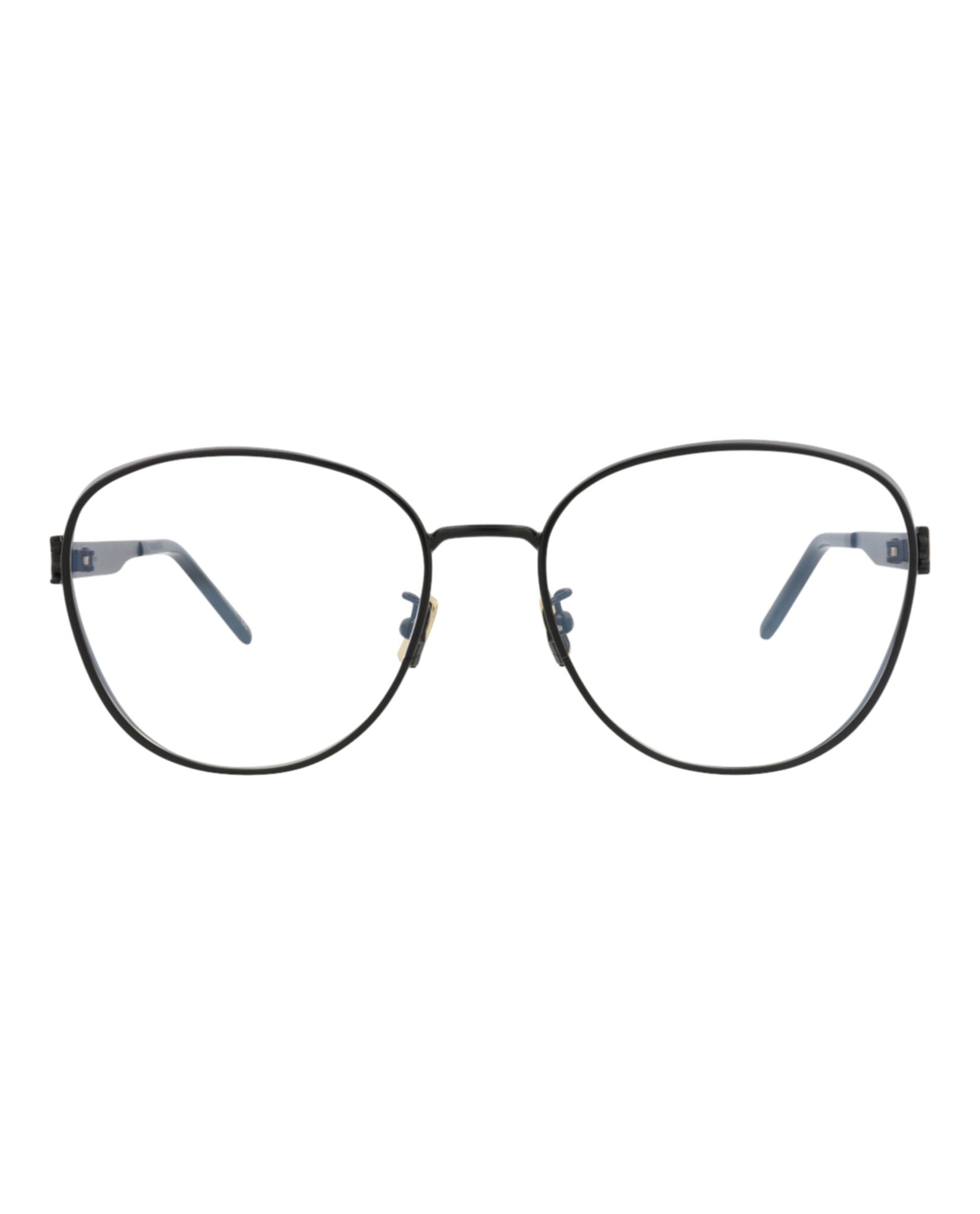 Saint Laurent Saint Laurent Womens Round/Oval Black Black Transparent Fashion Designer Eyewear