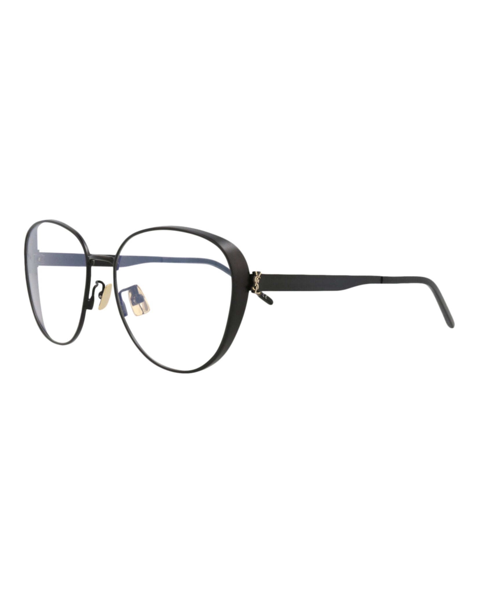 Saint Laurent Saint Laurent Womens Round/Oval Black Black Transparent Fashion Designer Eyewear