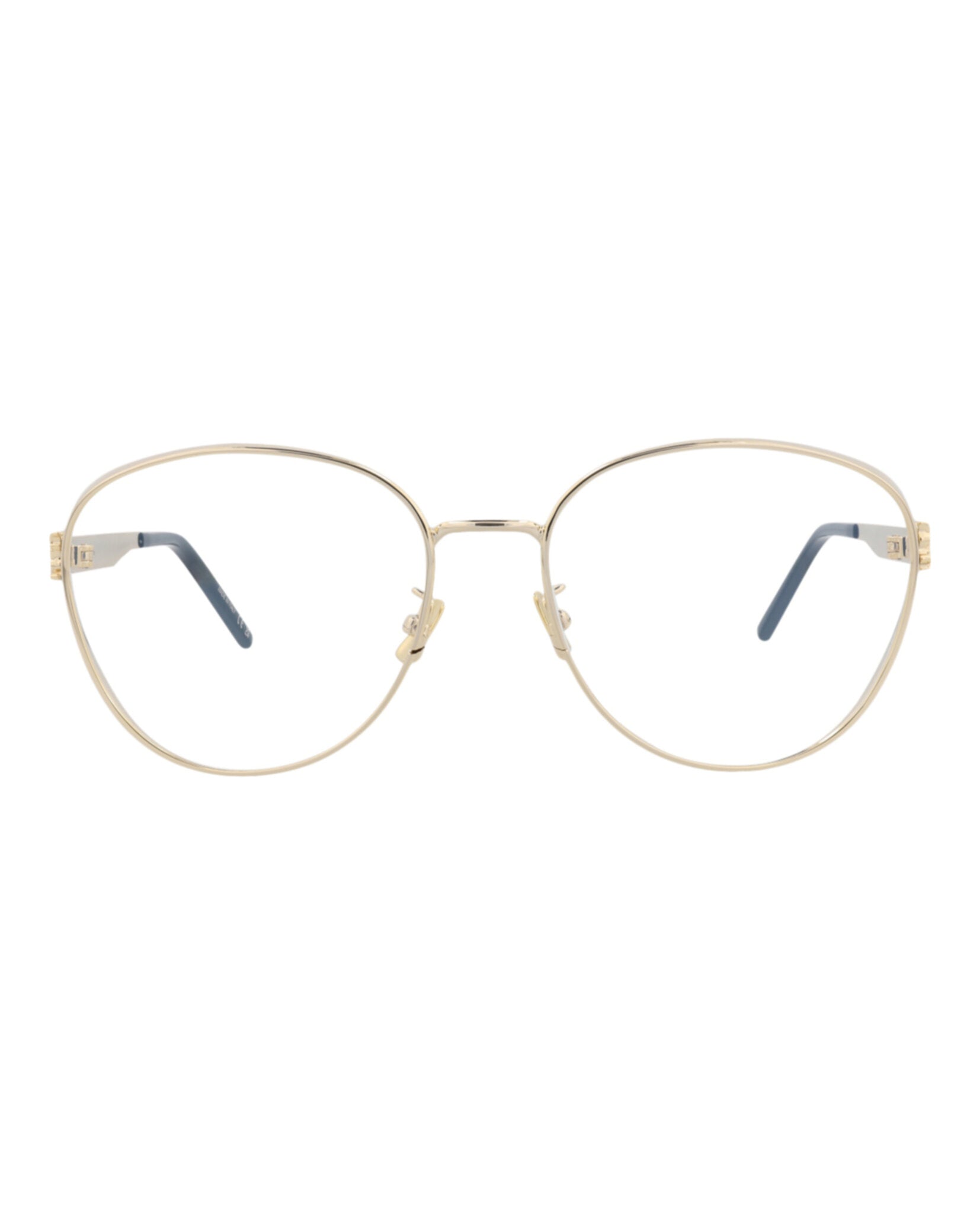 Saint Laurent Saint Laurent Womens Round/Oval Gold Gold Transparent Fashion Designer Eyewear