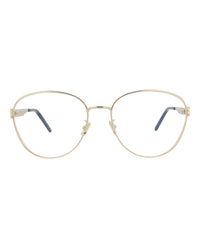 Saint Laurent Saint Laurent Womens Round/Oval Gold Gold Transparent Fashion Designer Eyewear