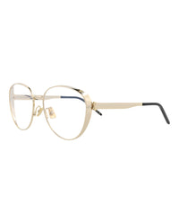 Saint Laurent Saint Laurent Womens Round/Oval Gold Gold Transparent Fashion Designer Eyewear