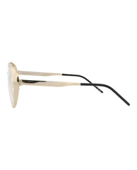 Saint Laurent Saint Laurent Womens Round/Oval Gold Gold Transparent Fashion Designer Eyewear