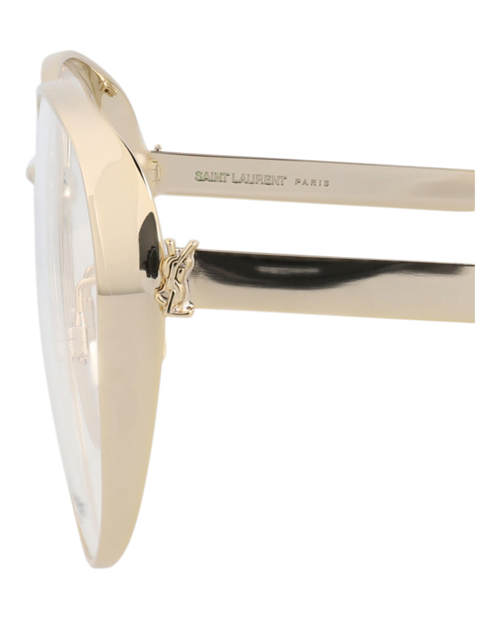 Saint Laurent Saint Laurent Womens Round/Oval Gold Gold Transparent Fashion Designer Eyewear