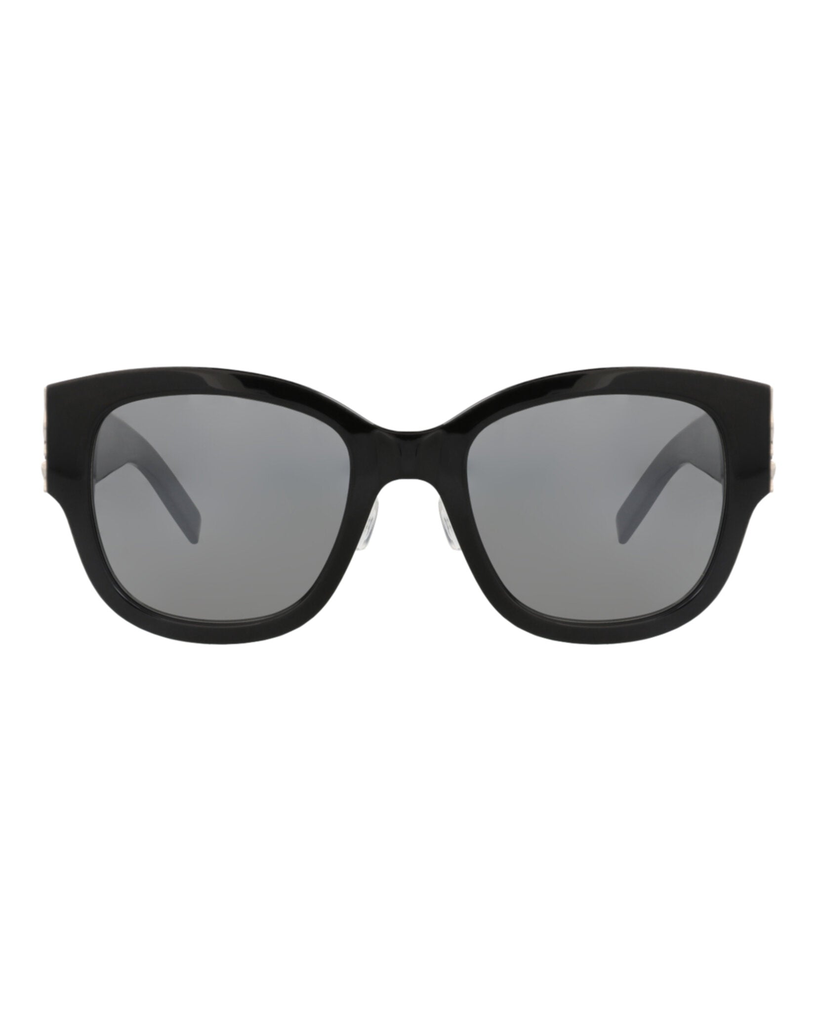 Saint Laurent Saint Laurent Womens Cat Eye Black Black Silver Fashion Designer Eyewear