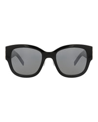 Saint Laurent Saint Laurent Womens Cat Eye Black Black Silver Fashion Designer Eyewear