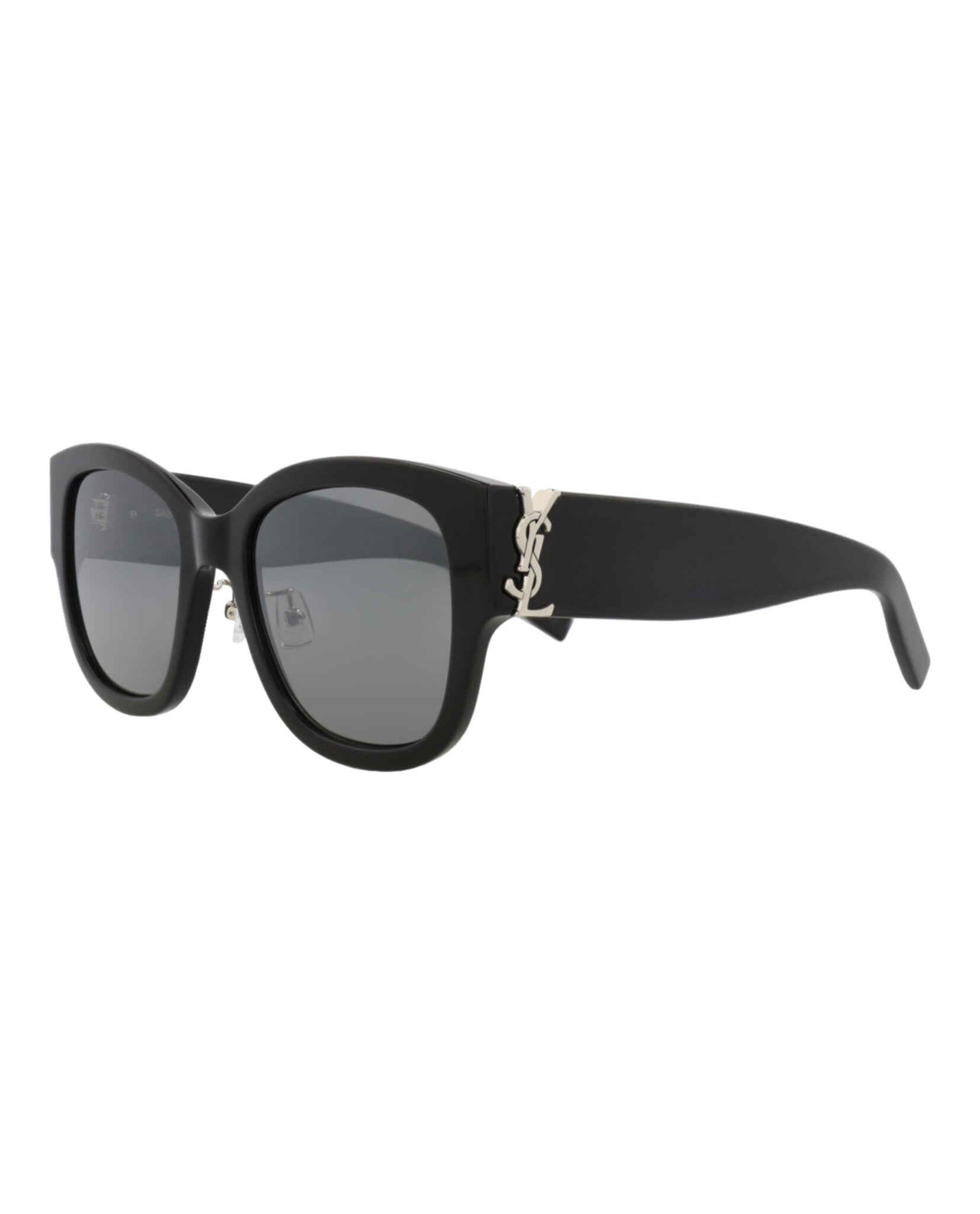 Saint Laurent Saint Laurent Womens Cat Eye Black Black Silver Fashion Designer Eyewear