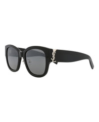 Saint Laurent Saint Laurent Womens Cat Eye Black Black Silver Fashion Designer Eyewear