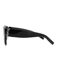 Saint Laurent Saint Laurent Womens Cat Eye Black Black Silver Fashion Designer Eyewear