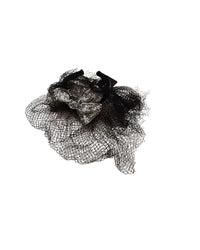 Dolce & Gabbana Black Sequined Hair Clip with Feather Accent