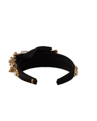 Dolce & Gabbana Black Sequined Hair Clip with Feather Accent