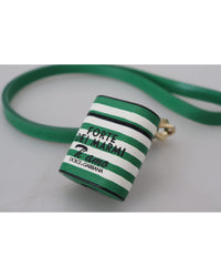 Dolce & Gabbana Airpods Case Protective Leather Strap Women Green Miscellaneous Accessories