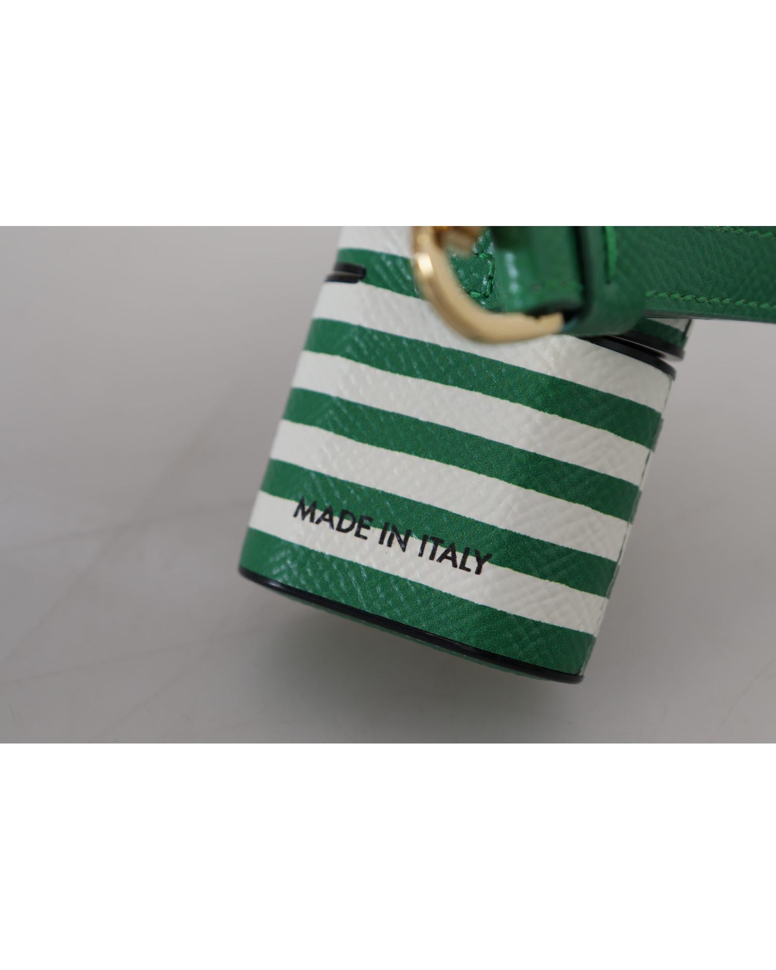 Dolce & Gabbana Airpods Case Protective Leather Strap Women Green Miscellaneous Accessories