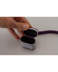 Dolce & Gabbana Airpod Case Protective Leather Strap Women Purple Miscellaneous Accessories
