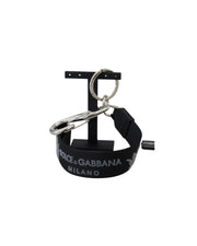 Dolce & Gabbana Logo Keychain in  Polyester and Silver Tone Brass