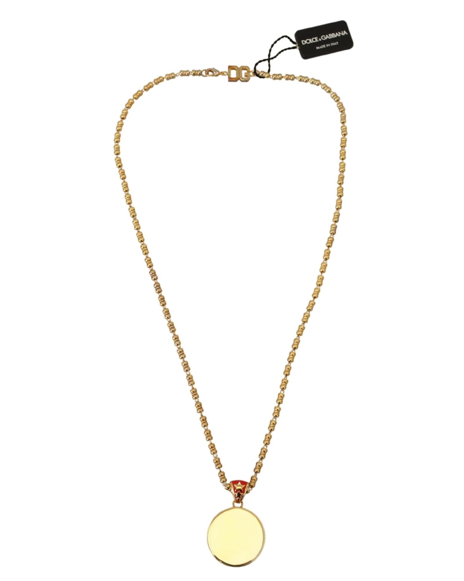 Dolce & Gabbana  Be Kind Choose Love Pig Necklace Gold-tone Metal