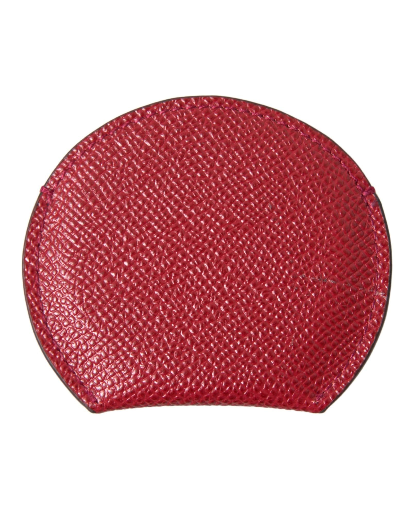 Dolce & Gabbana Sicily Mirror Keychain Red Leather