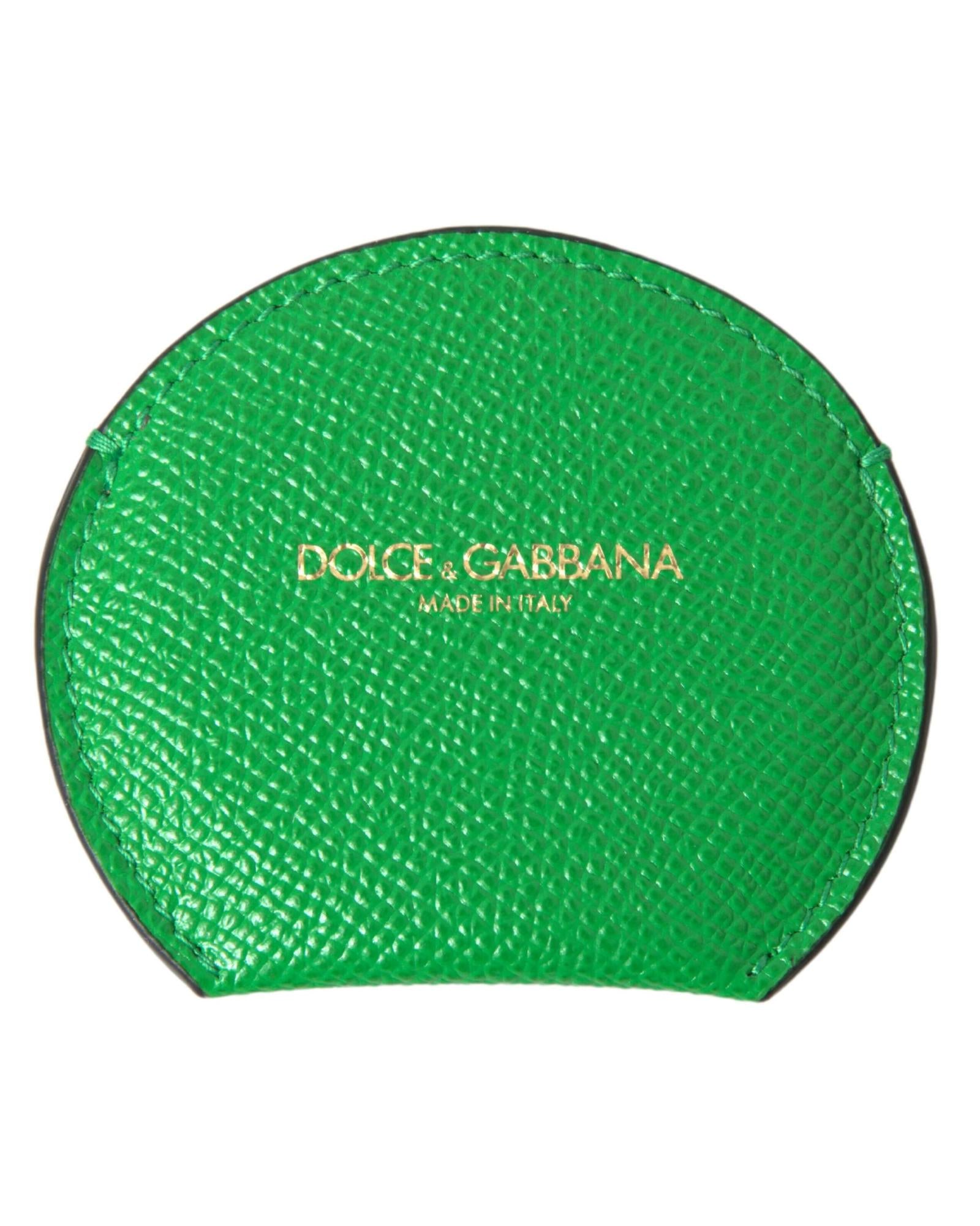 Dolce & Gabbana  Green Leather Coin Purse