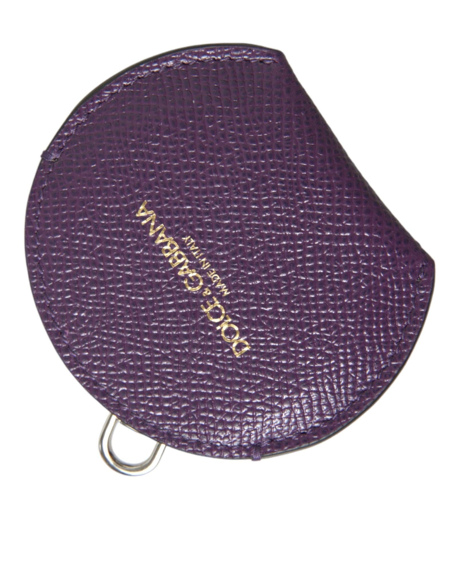 Dolce & Gabbana Leather Coin Purse Purple ONE SIZE Purple