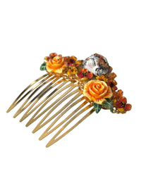 Dolce & Gabbana Floral Tiger Hair Comb ONE SIZE Gold