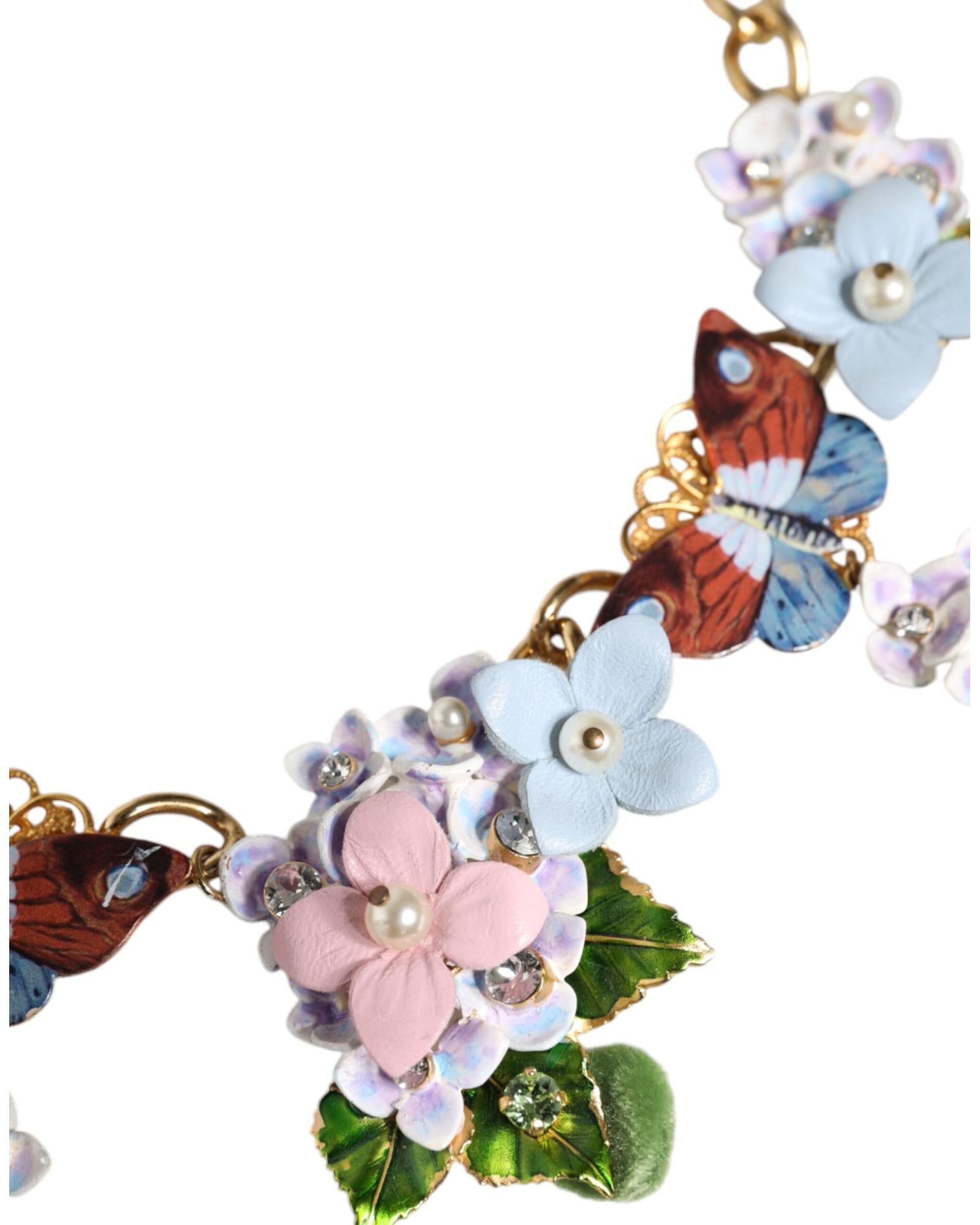 Dolce & Gabbana  Floral Butterfly Necklace Gold