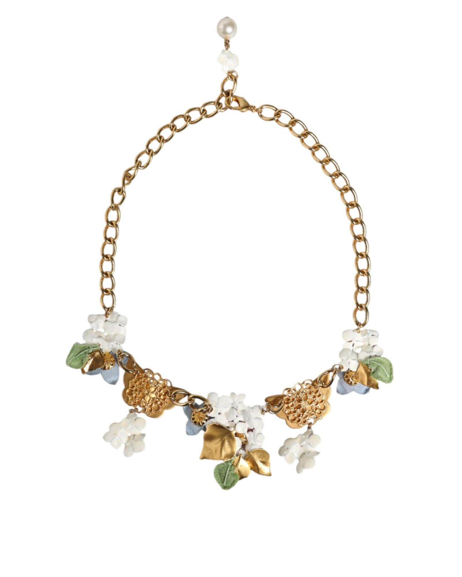 Dolce & Gabbana  Floral Butterfly Necklace Gold