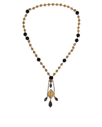 Dolce & Gabbana Virgin Mary Necklace Gold Black