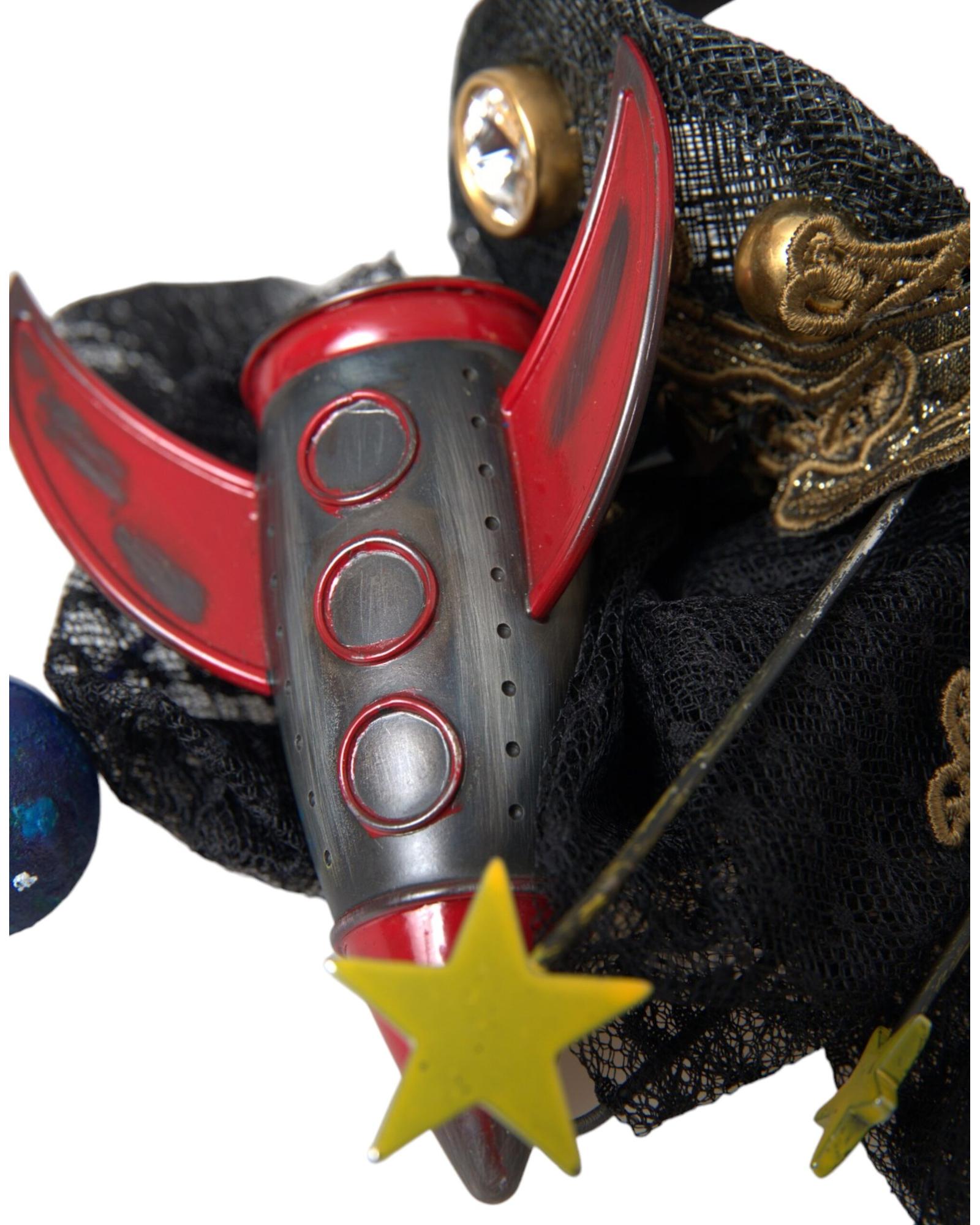Dolce & Gabbana Rocket Headband Lace Hairband Women Black Hair Accessories