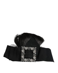 Dolce & Gabbana Black Bow Hair Clip Glitter Headband Women Hair Accessories