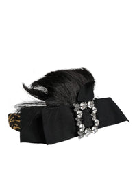 Dolce & Gabbana Black Bow Hair Clip Glitter Headband Women Hair Accessories