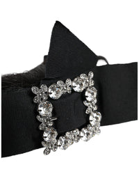 Dolce & Gabbana Black Bow Hair Clip Glitter Headband Women Hair Accessories