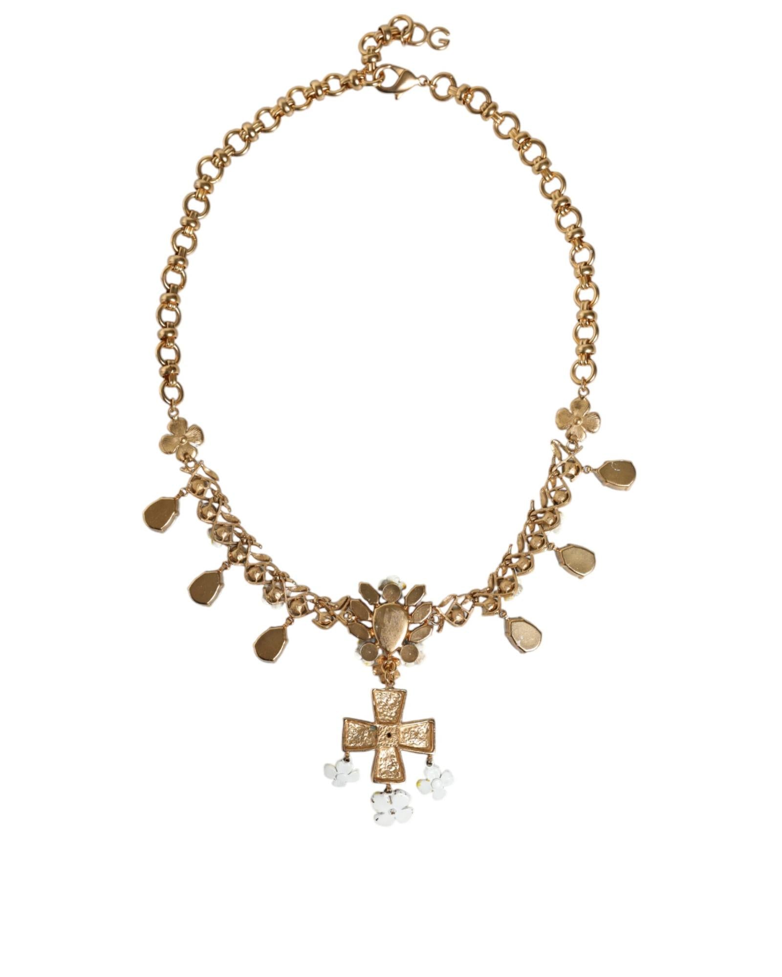Dolce & Gabbana  Floral Cross Necklace