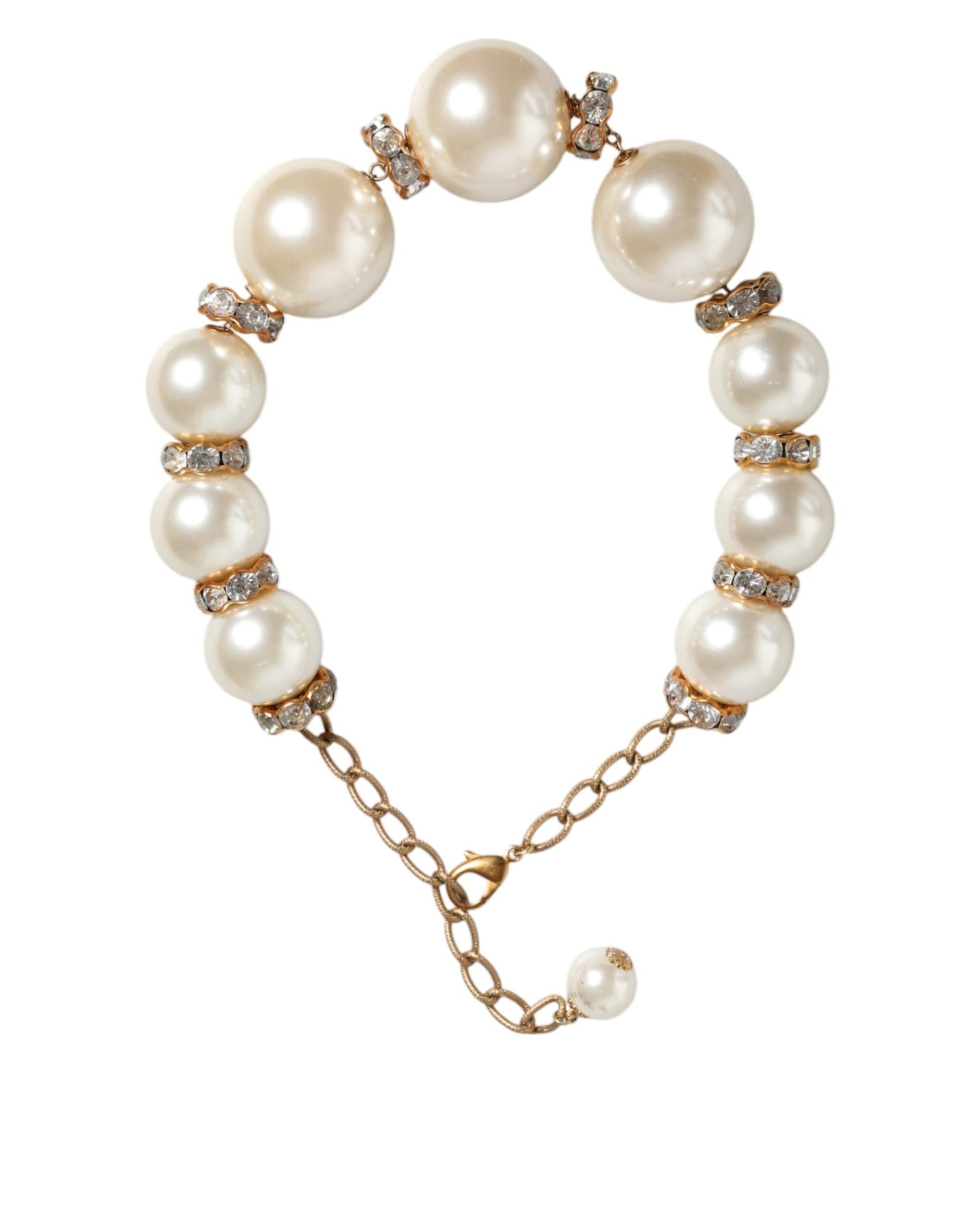 Dolce & Gabbana  Gold-Tone Faux Pearl Statement Necklace