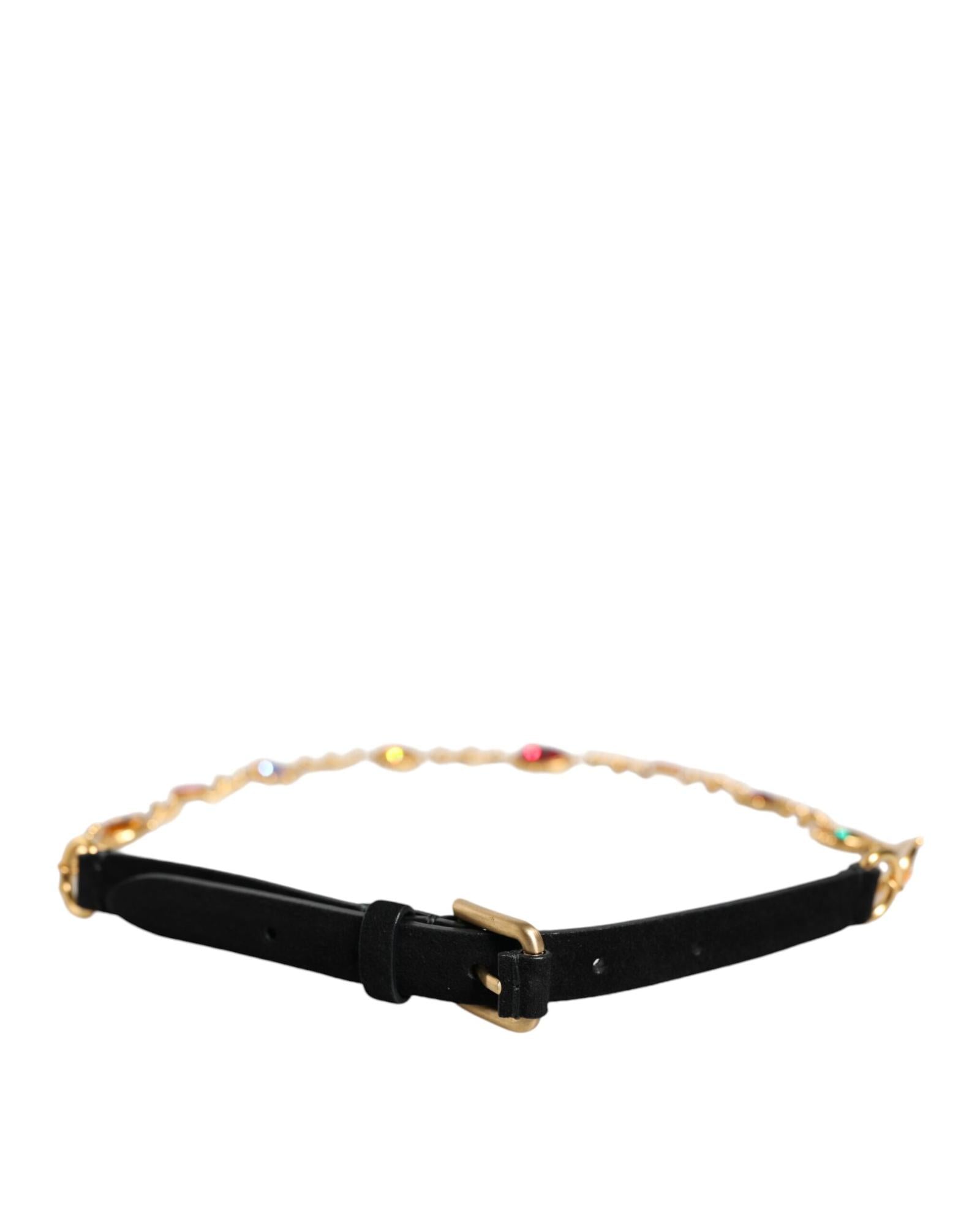 Dolce & Gabbana  Multicolored Crystal Chain Belt