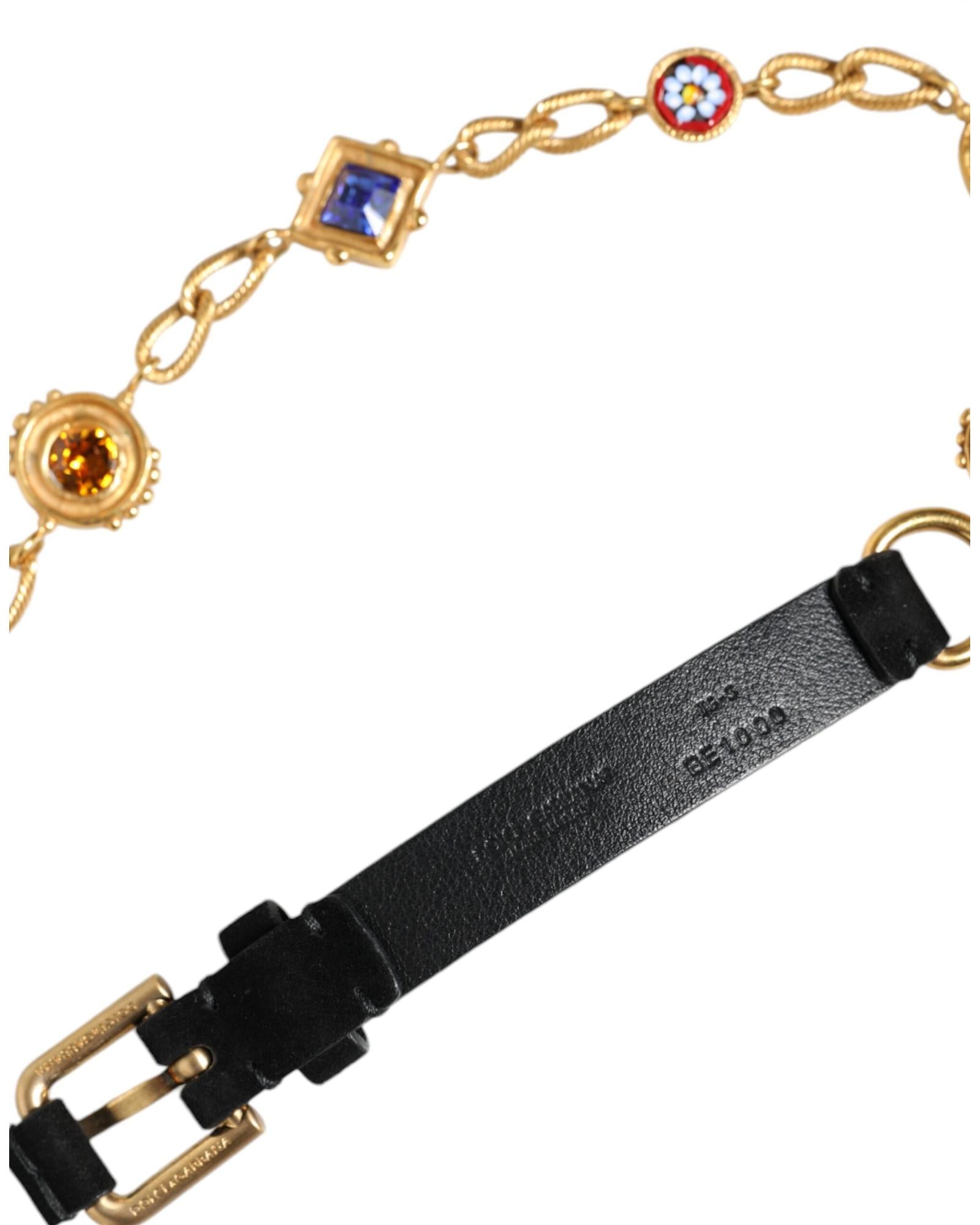Dolce & Gabbana  Multicolored Crystal Chain Belt