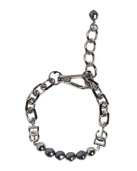 Dolce & Gabbana Chain Bracelet Pearl Detail Men Silver Silver