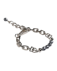 Dolce & Gabbana Chain Bracelet Pearl Detail Men Silver