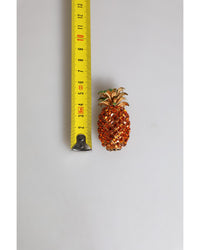 Dolce & Gabbana Pineapple Crystal Brooch Women Gold Brooches