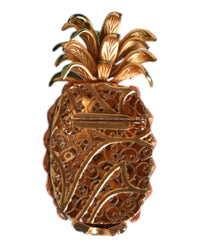 Dolce & Gabbana Pineapple Crystal Brooch Women Gold Brooches