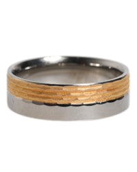 Dolce & Gabbana TwoTone Textured Metal Ring Men Gold