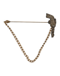 Dolce & Gabbana Chain Gun Brooch Men Gold Black Others