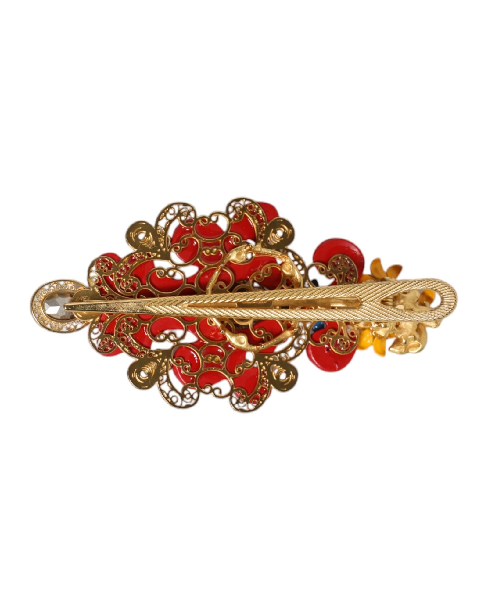 Dolce & Gabbana Decorative Enamel Flower Brooch Women Multicolor Other