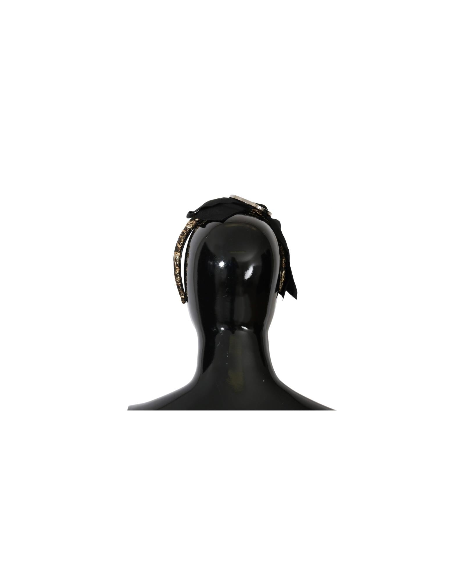 Dolce & Gabbana  Black and Gold Hair Bow Headband with Blonde Hair Piece