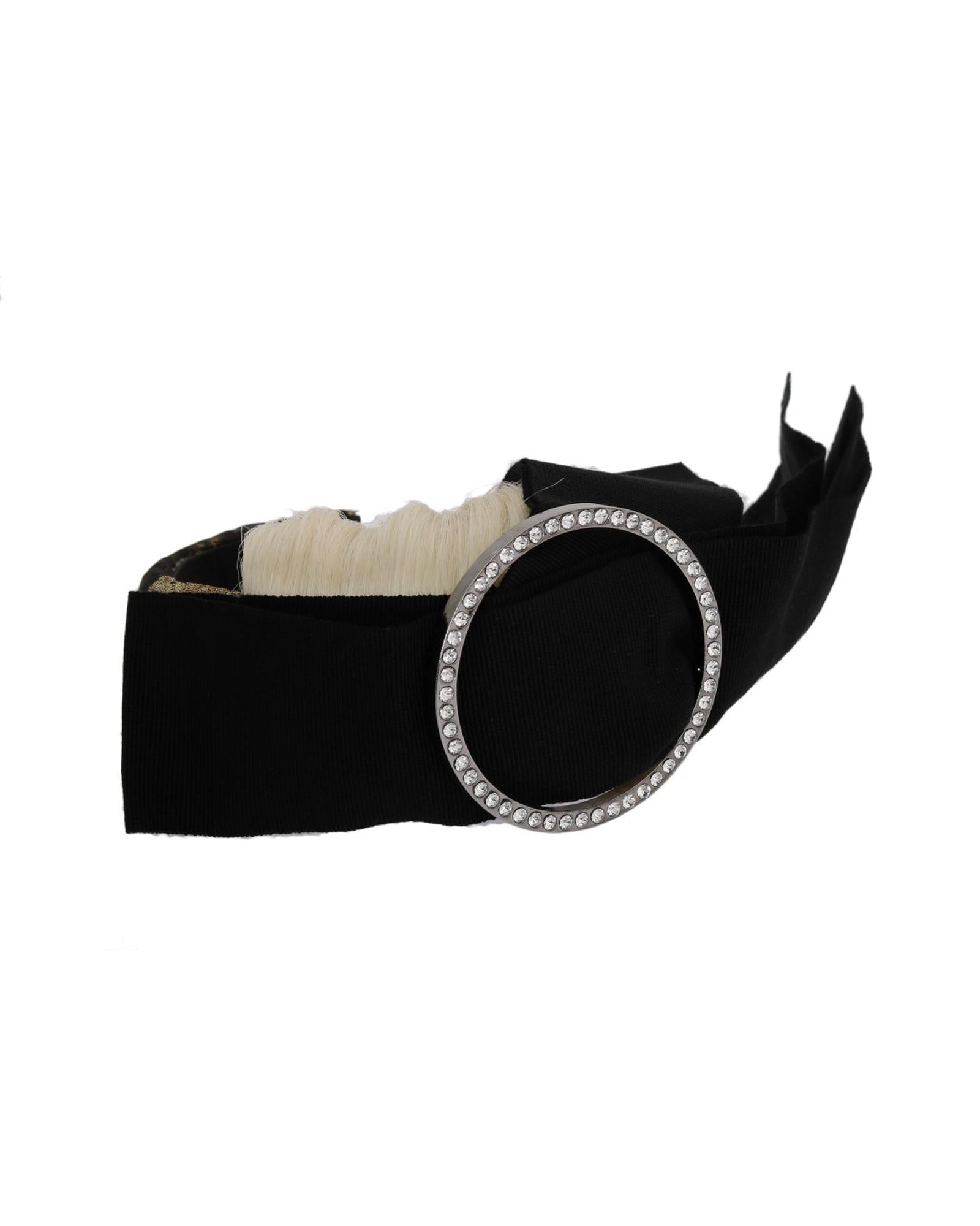 Dolce & Gabbana  Black and Gold Hair Bow Headband with Blonde Hair Piece