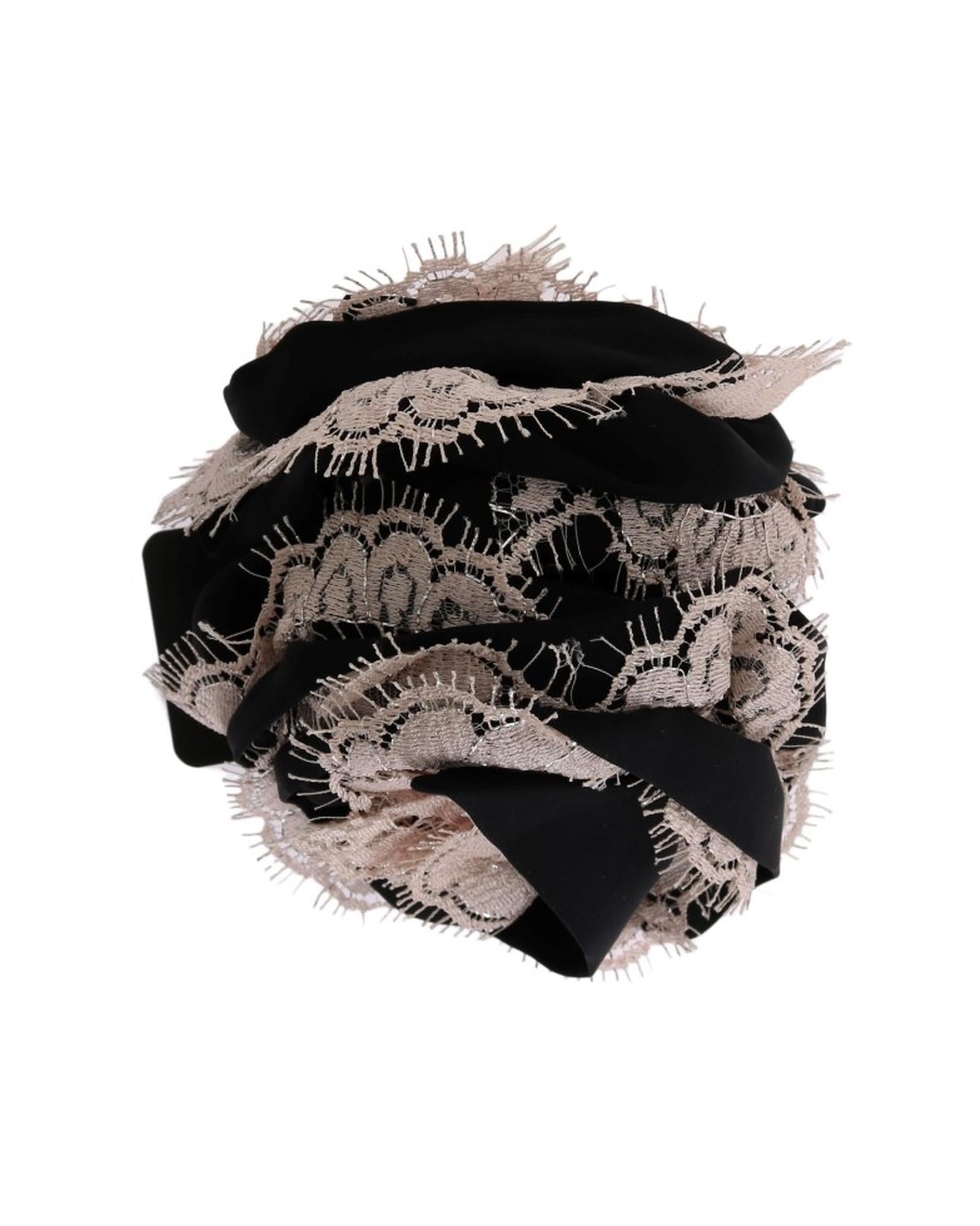 Dolce & Gabbana Lace Hair Clip Black Beige