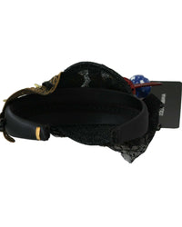 Dolce & Gabbana Rocket Headband Black Lace Party Accessory Women Multicolor Hair Accessories